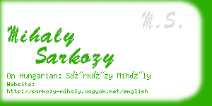 mihaly sarkozy business card